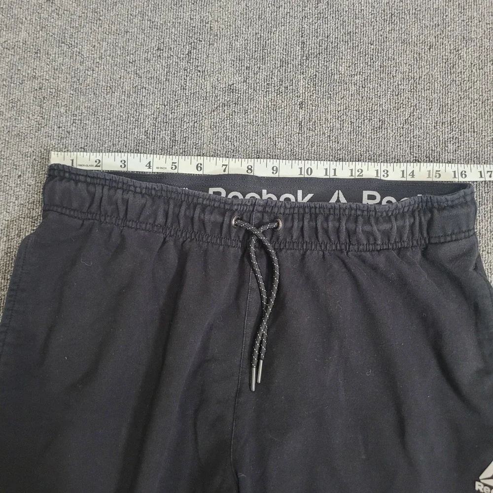 Reebok Large Jogger Pants Mens Black Tapered Bonded Zip Pocket Athletic‎